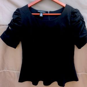 Peplum ruched sleeve Inc top